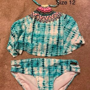 Gossip Girl Blue and Pink Kids Swim Bikini